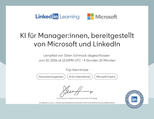 KI für Manager:innen, bereitgestellt von Microsoft und LinkedIn